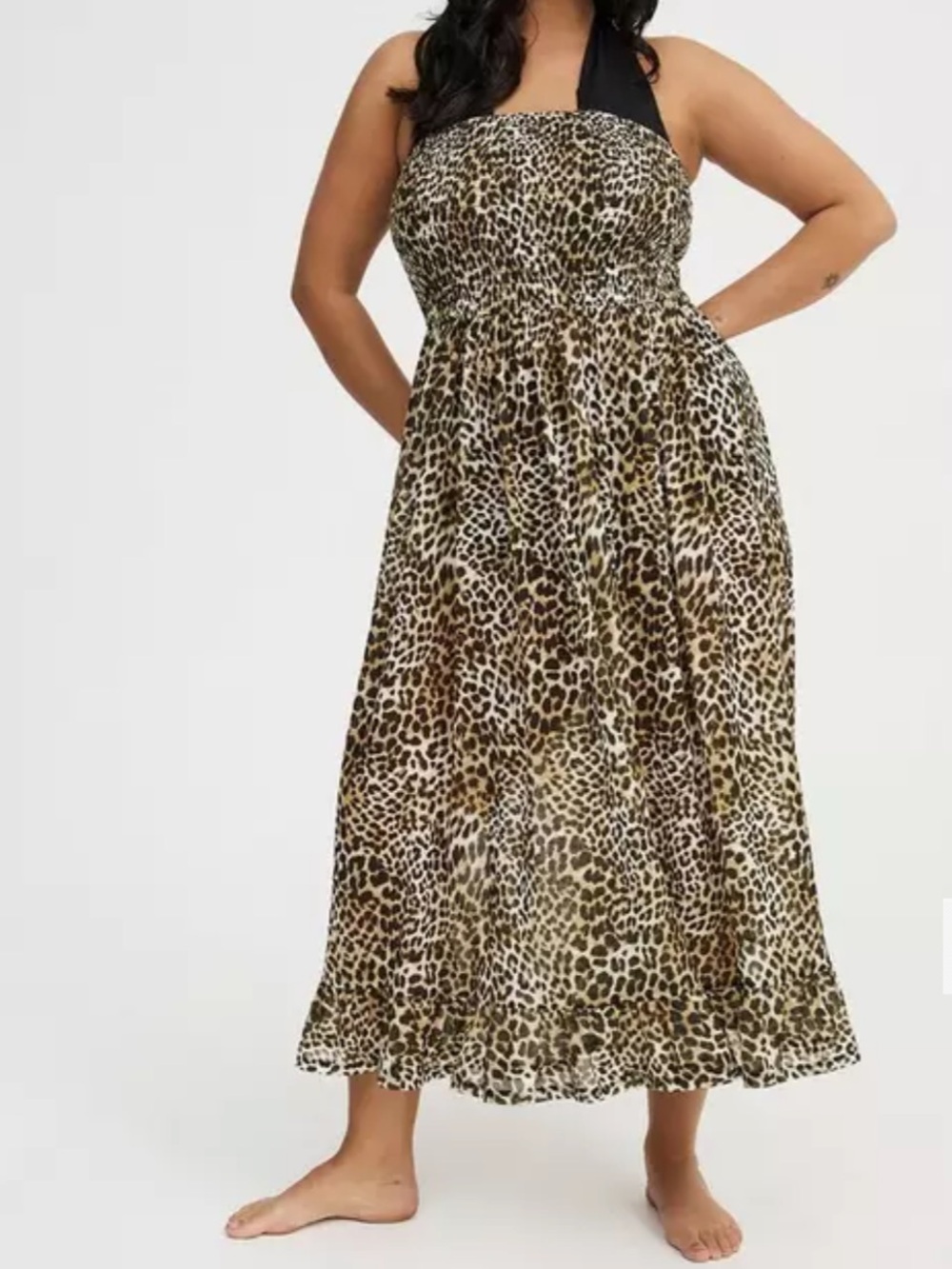 Torrid smocked Maxi cover up Dress